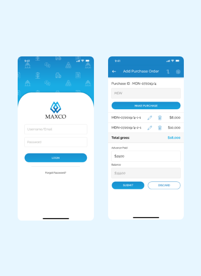 Maxco order management mobile app